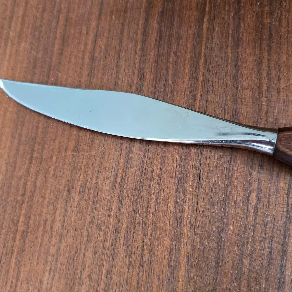 Vintage Fleetwood Designer Teak Handle Steak Butter Knife Retro Mid Century MCM
